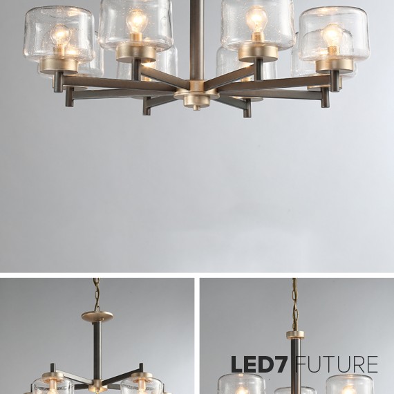 Loft Industry Modern - Elis2 Clear Chandelier